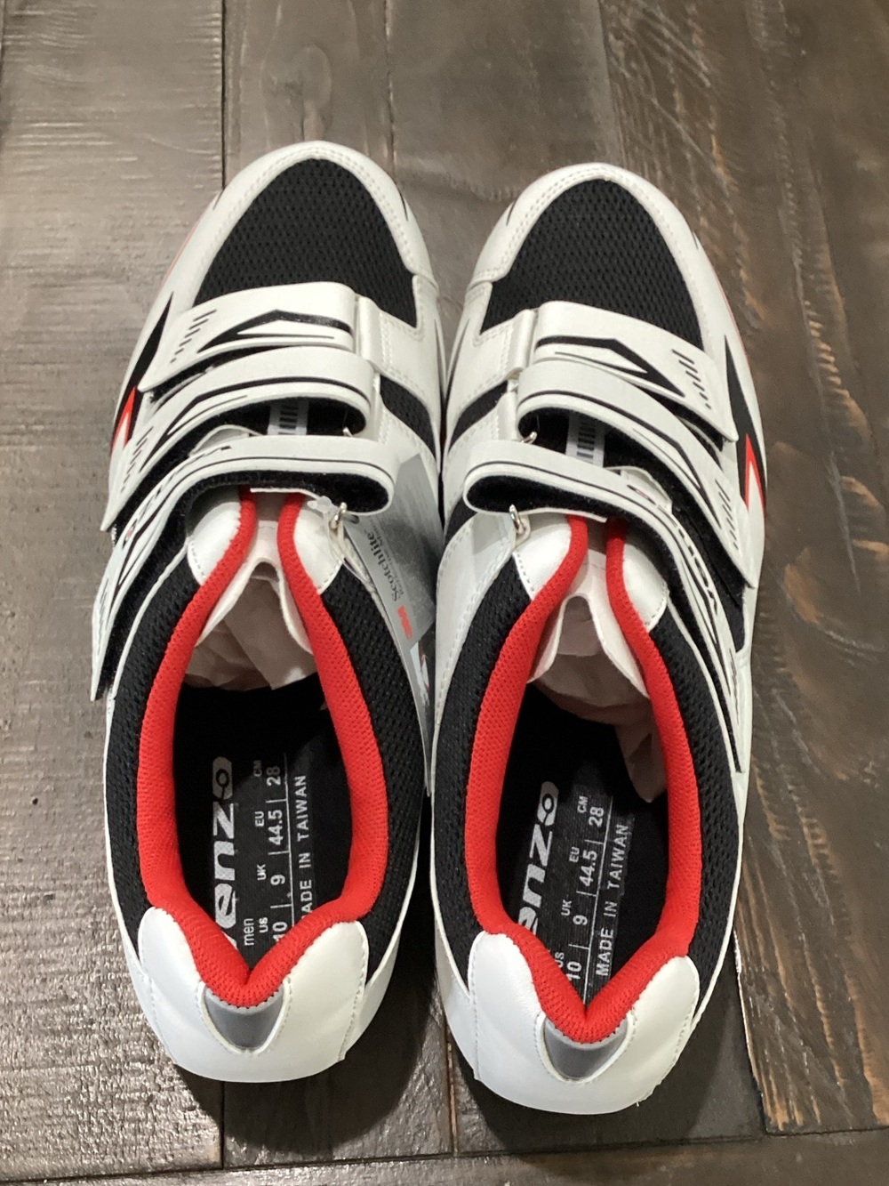 Cycling Training Shoes in White, Black & Red